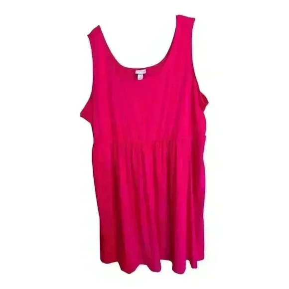 Ava Viv Women's 2X Plus Size Beach Dress Cover Up Pink Sleeveless Tank - Picture 1 of 5